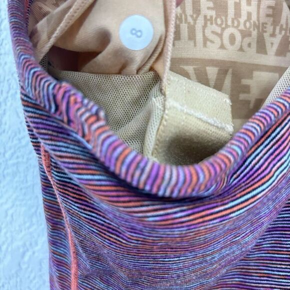 Lululemon Orange, Purple, & Light Blue Striped Power Y Tank Top - Picture 4 of 4